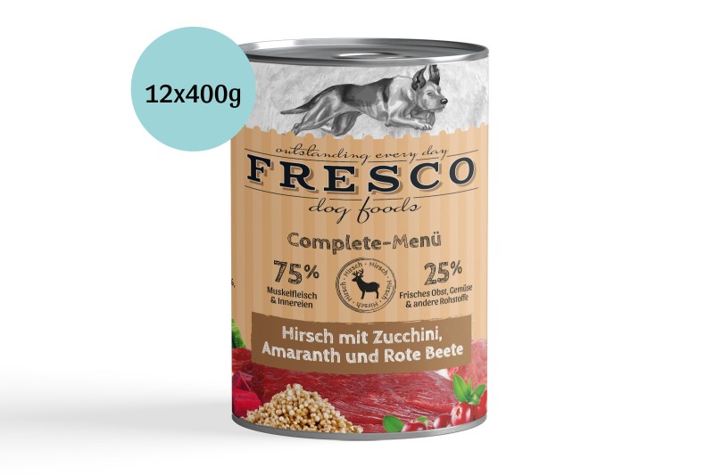 Complete-Menü Hirsch mit Rote Beete, Preiselbeeren und Amaranth 12x 400g