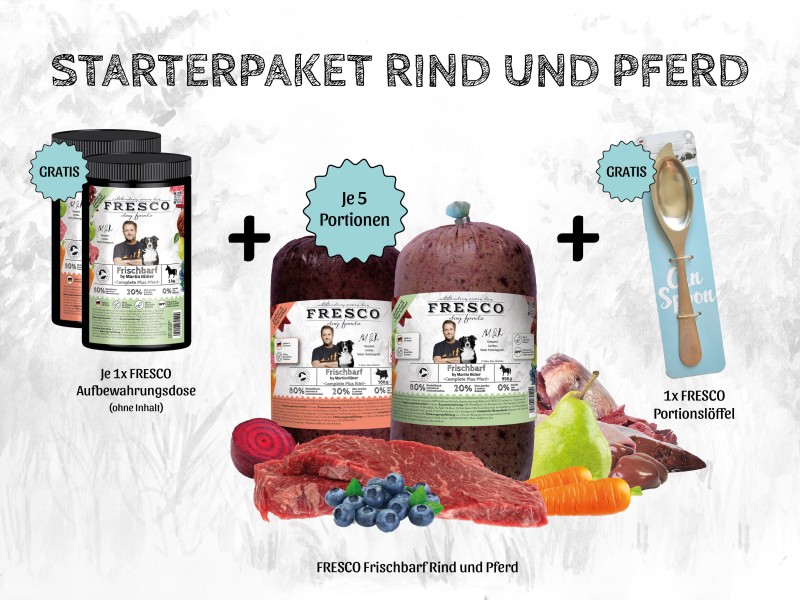 FRESCO Frischbarf Starterpaket Mix Complete Plus Rind und Pferd