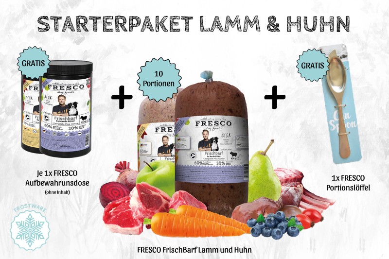 Starterpaket Mix: FrischBarf Complete Plus Lamm & Huhn