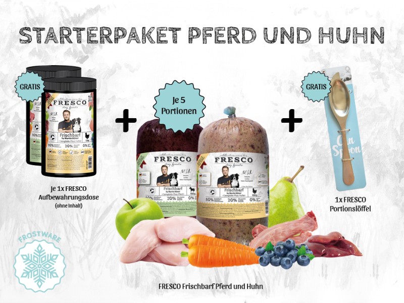 Starterpaket Mix: Frischbarf Complete Plus Pferd & Huhn