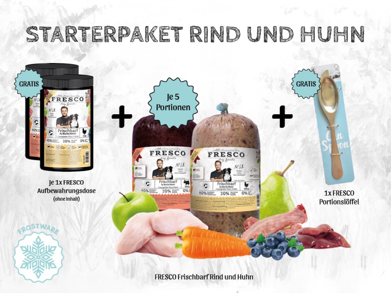 Starterpaket Mix: Frischbarf Complete Plus Rind & Huhn