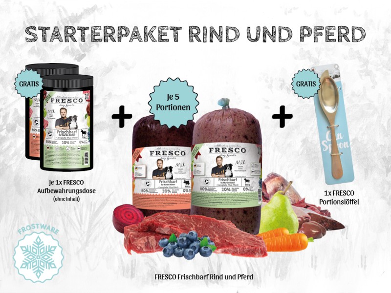 Starterpaket Mix: Frischbarf Complete Plus Rind & Pferd
